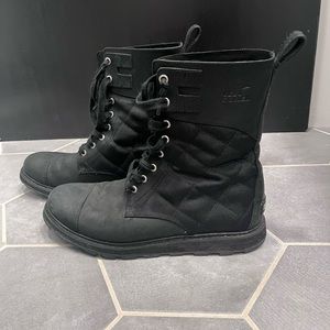 Sorel Boots Mens Size 10.5 Black Combat Chukka Leather